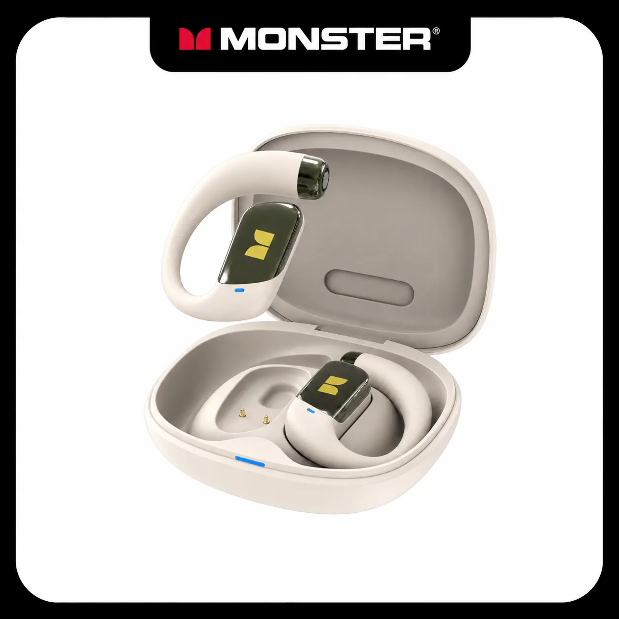 Monster 2-in-1 Open Ear Bluetooth Headphones (Earbuds Bluetooth), Bluetooth 6.0 Wireless with Ear Hooks, Detachable Neckband, 100H Playtime, ENC Calls, Low Latency, Secure Fit for Running, Gym - TikTokShopBackToSchool