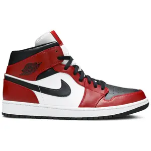 Nike Air Jordan 1 Mid Chicago Toe 554724-069 Men's Fashion Shoes New