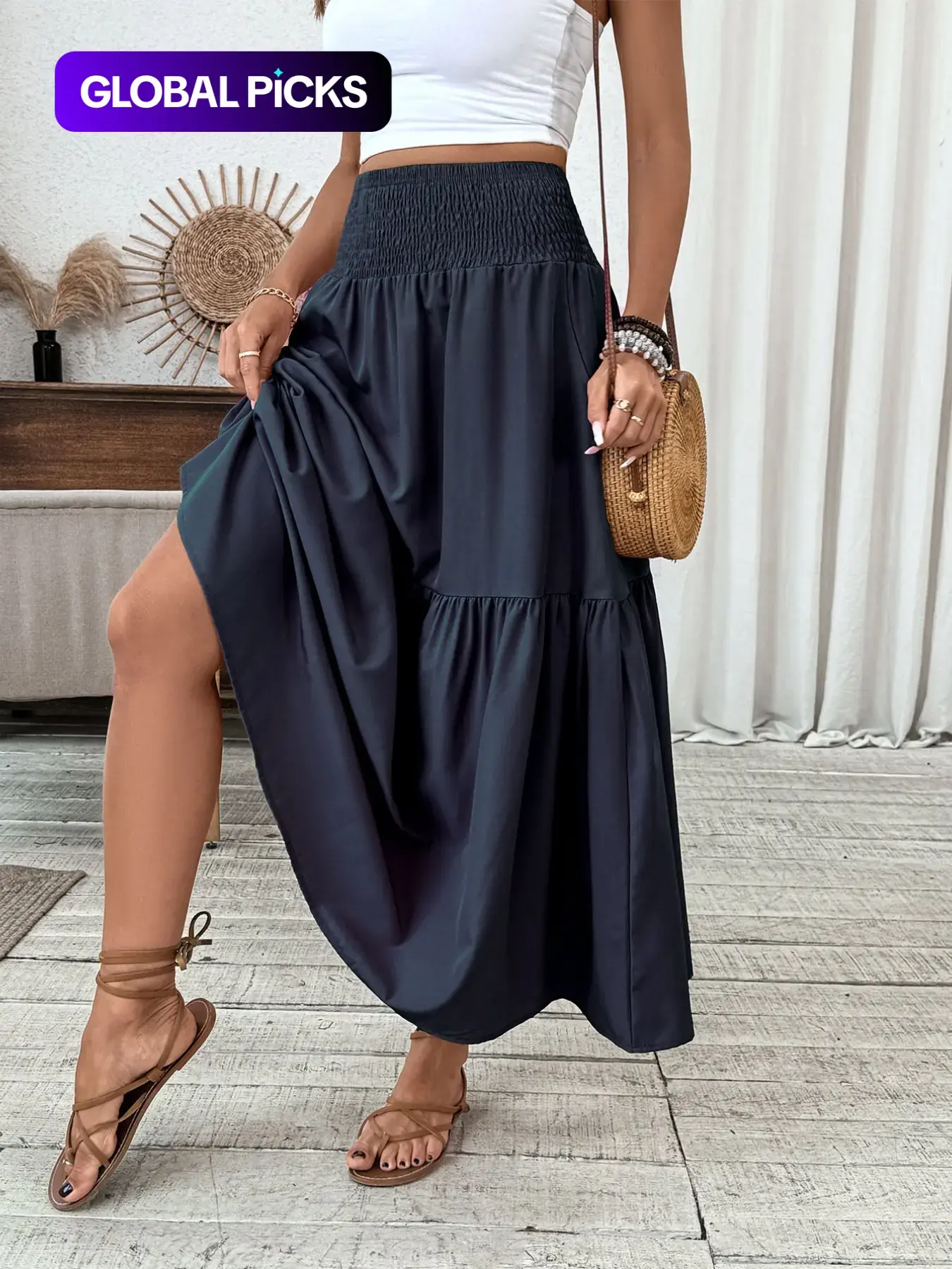 asymmetrical long skirt - TikTok Shop display picture 1