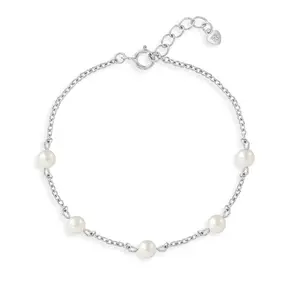 4.5-5.5" Chain & Freshwater Pearl Satelite Baby / Toddler / Kids Bracelet Extension - Sterling Silver