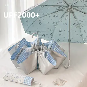 Star Titanium Silver Dual Use Sun Rain Umbrella Women Large