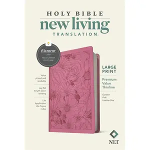 NLT Large Print Premium Value Thinline Bible, Filament-Enabled Edition (LeatherLike, Garden Pink)