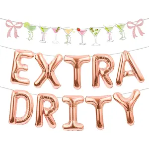 LaVenty Extra Dirty Martini Balloon Banner Decoration for Casino Decor Girl Cocktail Martinis Bachelorette Party Birthday Party Supplies