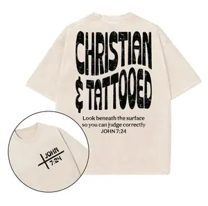 Christian & Tattooed Christian Washed 2026 Shirt, Christian t shirts, Vintage I Love Jesus Shirt, Menswear Top, Trending Top, men's graphic tees-father's day gifts-women's shirt