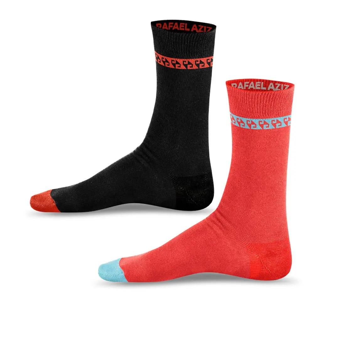 2-Pack Qara x Qirmizi Designer Socks