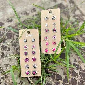 Set of 6 Pink Earrings-2 Options