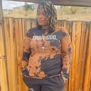 Trust God Bleached Tie Dye Unisex Long-Sleeve Tee