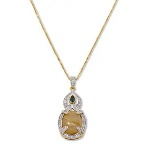 Colleen Lopez Rutilated Quartz, London Blue Topaz and Zircon Pendant