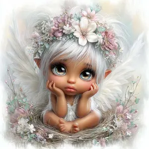 1 set DIY diamond painting kit, 5D diamond art set, DIY decoration angel wings wreath mosaic, diamond art, DIY art home decoration