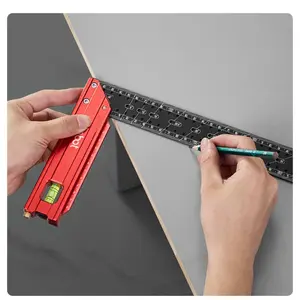 IMBOT Right Angle Ruler Woodworking Measure Tools Durable Metal Marking & Measuring Tool Rust-Resistant Ruler for Carpentry & Construction Accurate Layouts Quick-Measure for DIY Projects