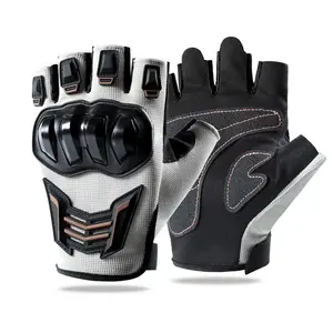 Motorcycle half finger gloves for men, summer lightweight breathable open finger riding motorcycle safety gear for off road cycling, short style gloves. Protective Gear