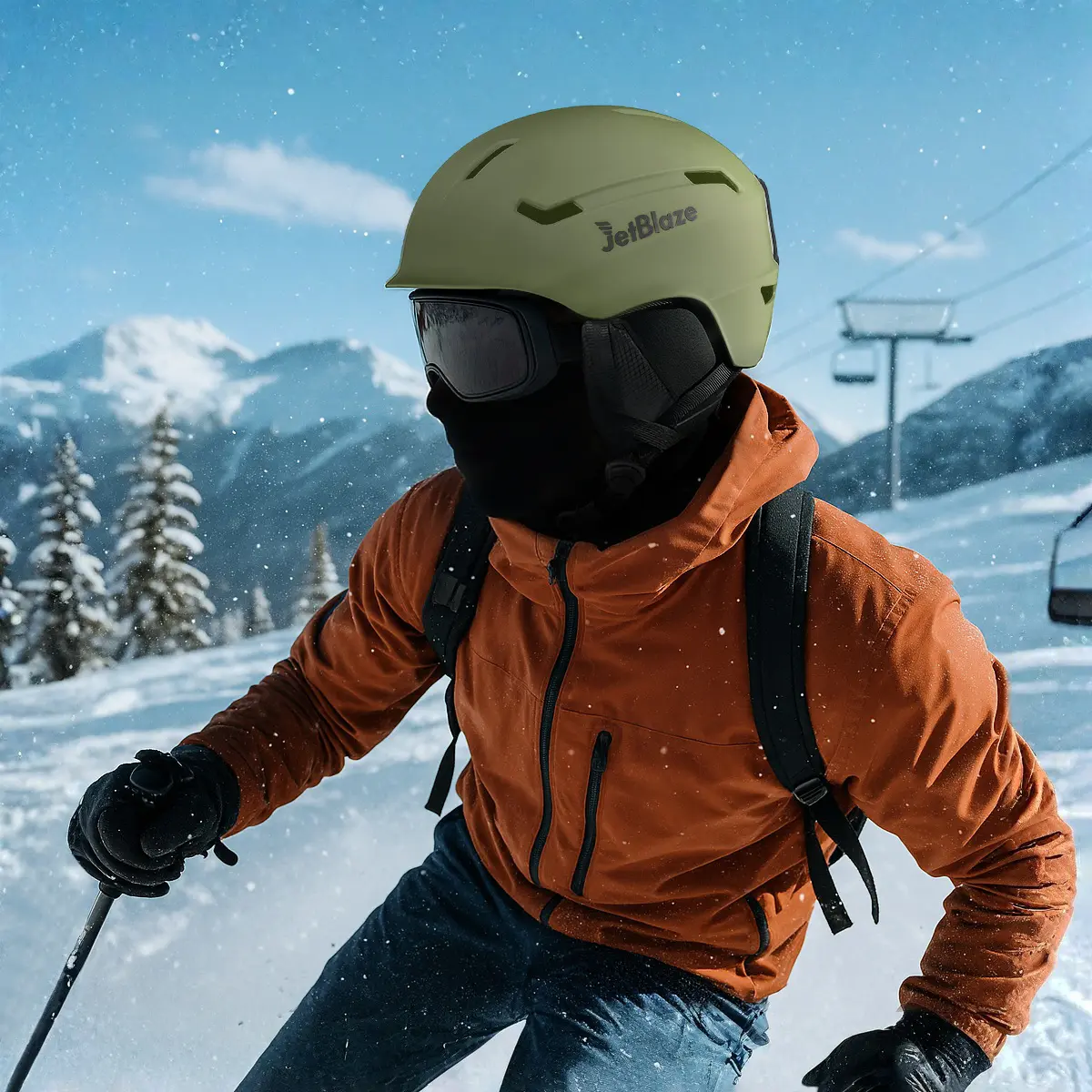 High Performance Ski & Snowboard Helmet for Men & Women - Durable PC with 10 Air Vents, Adjustable Strap & Comfortable Velvet Ear Muffs, Fit, Quick-Release Buckle System, Face Shield Visor - Ideal for Snowboarding, Skateboarding