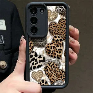 Phone case: Full-Screen Abstract Leopard Print Heart Pattern Phone Case for Galaxy A01/A02A/03A/04A/05A/10A/11A/12A/13A/14A/15A/20A/21A/22A/23A/A31/A32/A33/A35/A50/A51/A52/A53/A54/A5/5A7/A70/A71/A72A/73/S20S/S21/S22/S24/A25/A34/S23, Shockproof and