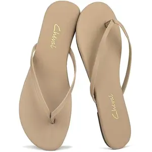 Women's Vegan Leather Women Flip Flops,Memory Foam,Lightweight and Comfortable,Non-Slip Vacation Shoes Walking,Casual Fashion Slipper