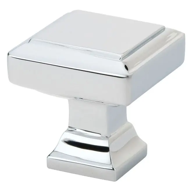 Emtek 86295US26 1.25 in. Geometric Square Chrome Metal Doorknob, Bright Chrome Finish, Chrome Metal Doorknobs