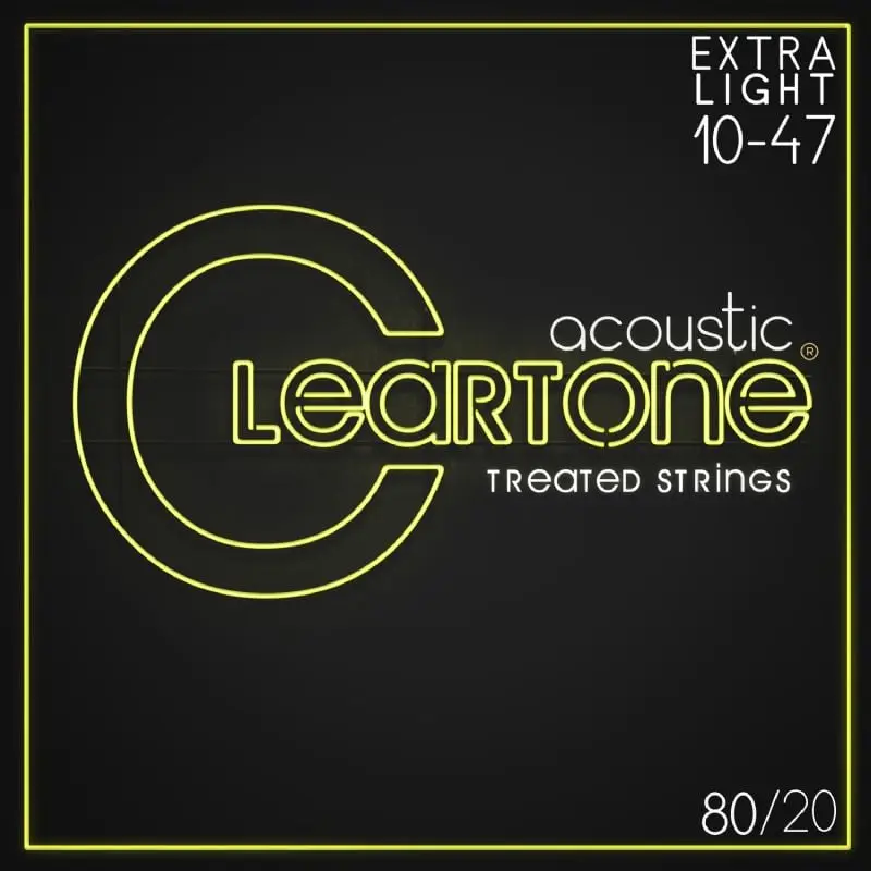 Cleartone CT-7610-U 80-20 Bronze Treated Acoustic Guitar Strings - Extra Light 10-47