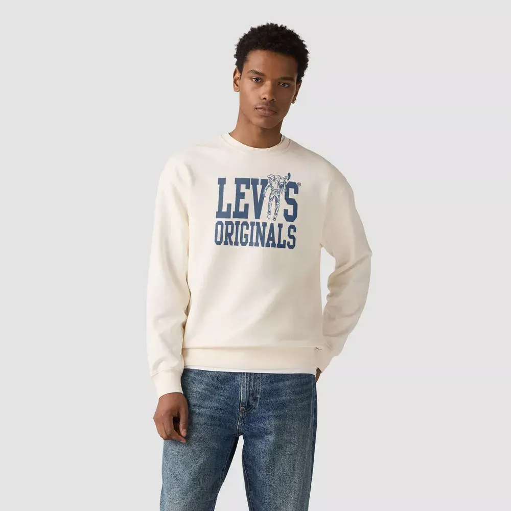 Levi's Men's Relaxed Fit Graphic Crewneck Sweatshirt, Polyester, Top