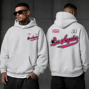 Los Angeles Logo Pattern, A Hooded Sweatshirt With The Pattern, Men's Style, Suitable For Casual Sportswear, With Pockets, Suitable For Both Men And Women, Applicable In Autumn And Winter. Hoodies, A Must-Have Hooded Sweater.