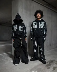Did you wear the Milky Way on this sweatshirt? Full-piece intricate rhinestone embellishment + oversized “NOT LUCK JUST PRAY” lettering on the back; each letter is filled with colorful small patterns. #NightclubStyle #MusicFestivalOutfit #HighStreetBrand