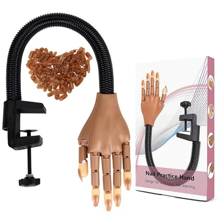 Practice Hands Kit for Acrylic Nail, Removable Nail Model Hands, Manicure Hands for Beginners to Practice, Comes with 200 Nails