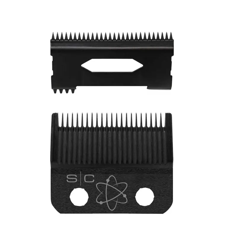 StyleCraft Replacement Fixed Black Diamond Carbon DLC Faper Hair Clipper Blade with Moving Black Diamond Carbon Slim Deep Tooth Cutter set