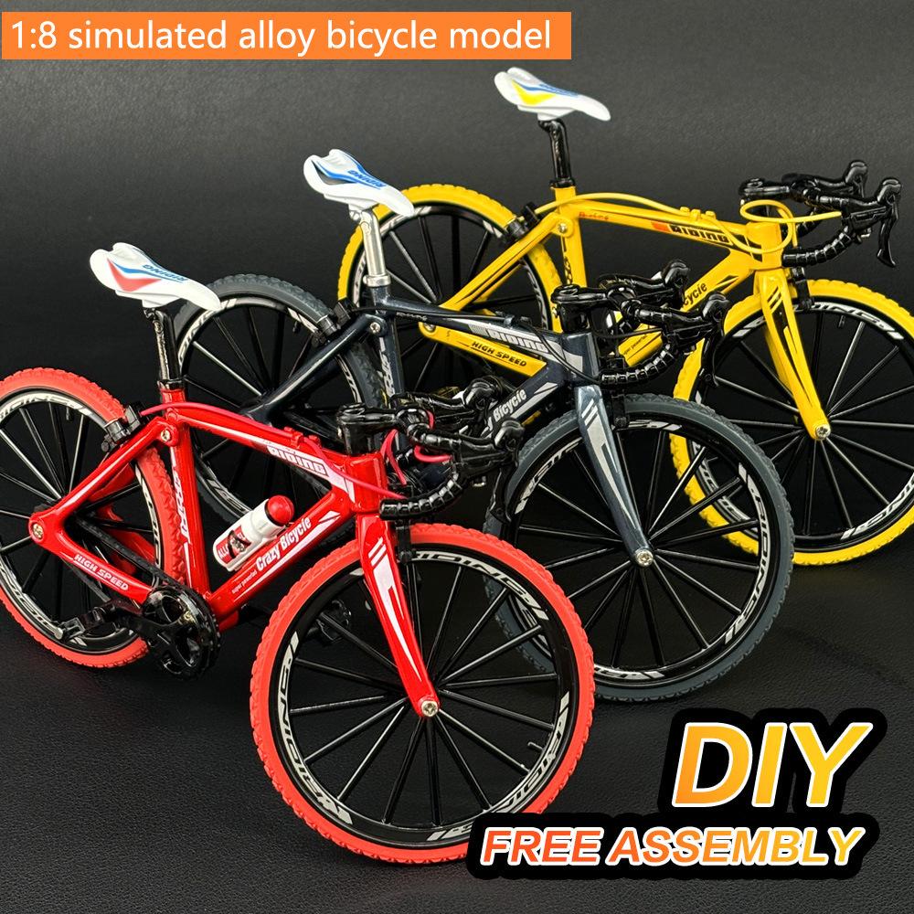 DIY 1:8 Scale Die-Cast Alloy Mini BMX Mountain Bike Finger Bicycle Model Toy Desktop Decoration Crafts for Cycling Lovers Bike Racers Athletes Children Boys and Girls