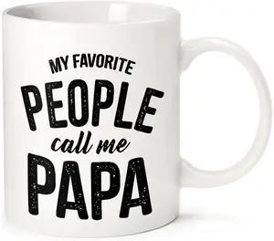 My Favorite People Call Me Papa 11 OZ Funny Coffee Mug Stocking Stuffers Personalized Gifts for Christmas Birthday Anniversary Retirement Valentines Day Presents for Him Husband gift custom