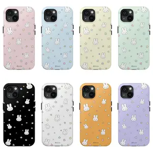 Cute Miffy Colorful Stars Kawaii Unique Phone Cases For iPhone 17 16 15 14 13 12 11 Promax Pro Air Plus Exclusive Artistic Fashion Shockproof Cover Casing Protection Best Gifts For Valentine Christmas Birthday Halloween