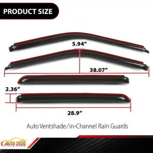 Side Window Visors Window Vent Visor In-Channel Rain Guards Fits 2015-22 Ford F-150 Super Crew Cab Upgraded Version