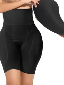 1/2 Count Women's Underwear Plain Casual High Waist Shapewear Shorts with Detachable Padded, Elastic, Tight Fit Tummy Control Butt Lifting Shaper Shorts, for Daily Wear, Christmas goodies