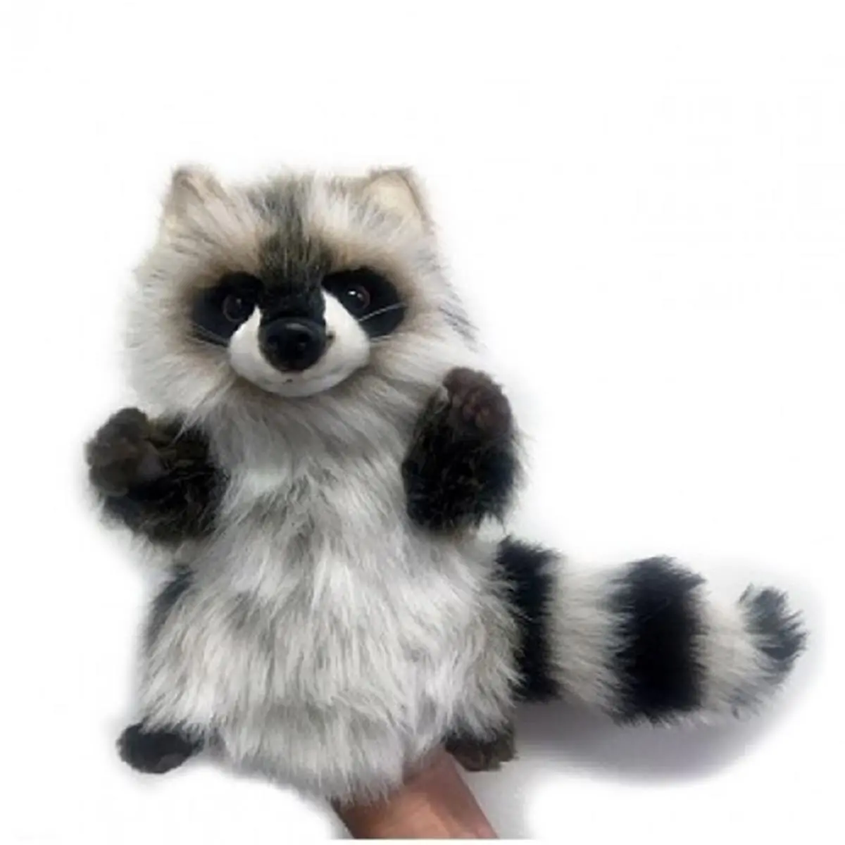 212 MAIN Hansa 10.5 in. Raccoon Puppet - Soft Stuffed Animals, Handcrafted Art, Realistic Look Cat Plush Toy for Creative Play (Pet Supplies)