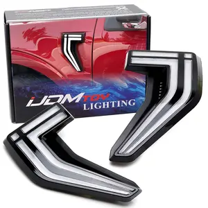 iJDMTOY Clear Lens White/Amber Full LED Illuminated Fender Side Marker Lights For 2021-up Gen14 Ford F-150 Truck (Excluding Raptor)