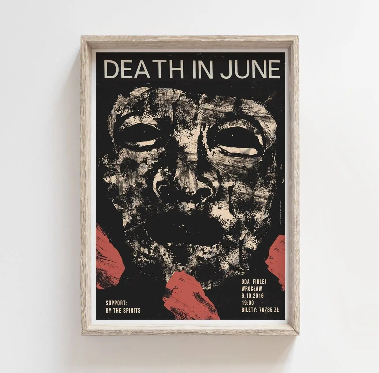 Death in June, gig poster, original poster from concert in Poland, music, neofolk, dark, Wrocław, print, plakat, koncert B2 (48x68 cm)
