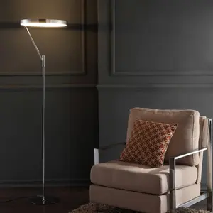JONATHAN Y Owen Minimalistic Integrated LED Metal Floor Lamp; for Living Room,Bedroom, Kitchen, Office