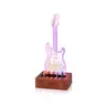 COOLGIFT MART LED Light Acrylic Guitar Pick Holder with Wooden Base, 3D Design, Easy Assembly, USB-Powered Glow-Up Pick Display, Vintage Music Accessory, Impressive Display for Guitar Lovers, Perfect Gift