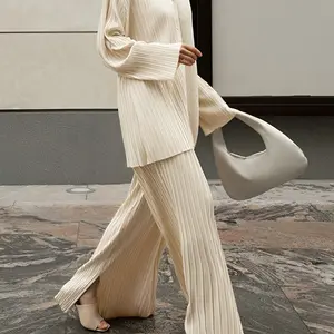 OversizedLeisurePleatPocketsTwoPiecePantsSet