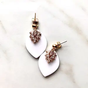 Elegant Bridal or Wedding Polymer Clay Earrings