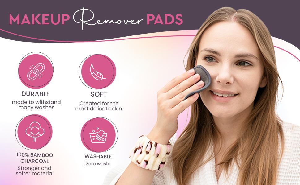 Pack of 20 Reusable Makeup Remover Pads with Laundry Bag and Tin Can. Reusable Cotton Rounds for Facial Cleansing of All Skin Types Gentle Storage