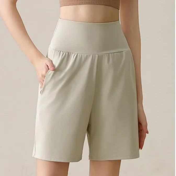 Women's High Waisted Athletic Shorts with Pockets, Stretchy Workout Shorts for Yoga Running Fitness and Casual Wear