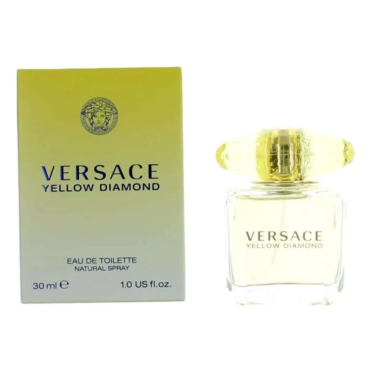 VERSACE Yellow Diamond Eau de Toilette Spray for Women, Light and Fresh Citrus Fragrance with Notes of Lemon & Pear, 1.0 fl oz, Elegant Fragrance, Aromatic Floral, Great Scent