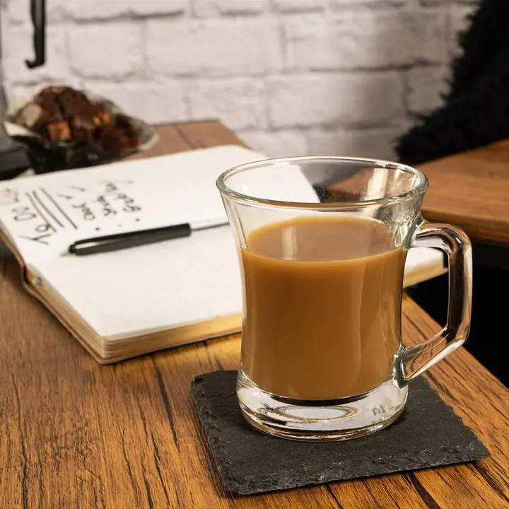 Lav Zen Glass Coffee Mugs Set, 6-Piece, 7.5 Oz