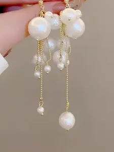 Boho Style Pearl Dangle Earrings, Unique Fashion Jewelry, Perfect for Parties and Daily Wear, Elegant Drop Earrings for Women