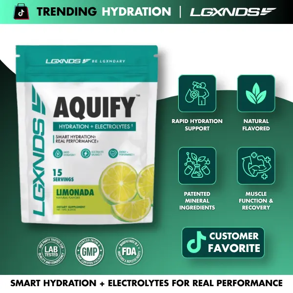 LGXNDS Aquify Electrolyte Sticks | Hydration and Mineral Support | Aquamin and ZinMax | Sodium Potassium Magnesium Calcium | Sugar Free Performance Hydration Packets