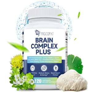 Brain Supplements for Memory & Focus - Nootropic with Bacopa Monnieri, Lion's Mane, Alpha GPC, Phosphatidylserine | Supports Mental Clarity & Cognitive Function | Vitamin B6 & B12-120 Capsules Stress Relief Dietary