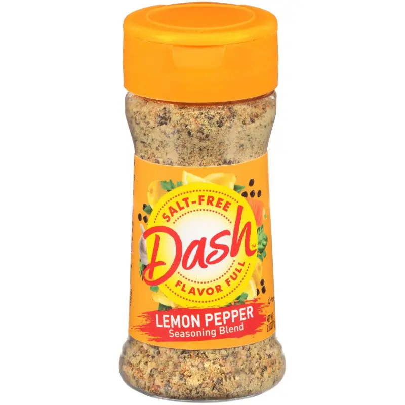 2x Dash Lemon Pepper Seasoning Blend - Salt-Free Lemon Peppercorn Flavor Zesty Spice for Cooking, 2.5oz
