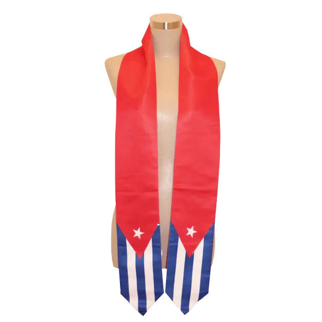 Cuba Flag Graduation Stole, Sash, Commemorative stole, Full-color printing Sash