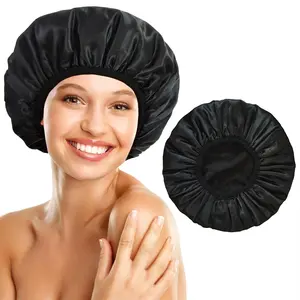 Shower Cap  , Terry Lined Shower Caps for Women, Triple Layer Hair Cap for Shower, Large Plastic Shower Cap for Braids Long Hair