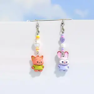 Disney Zootopia 2 Mini Figure Dual Charm, Cute Phone Strap Lanyard Bag Pendant Accessory For Fans & Girls,Bag Charm Decor For Kids & Cartoon Fans Smartphone Cellphone,Birthday Gift Holiday Gifts