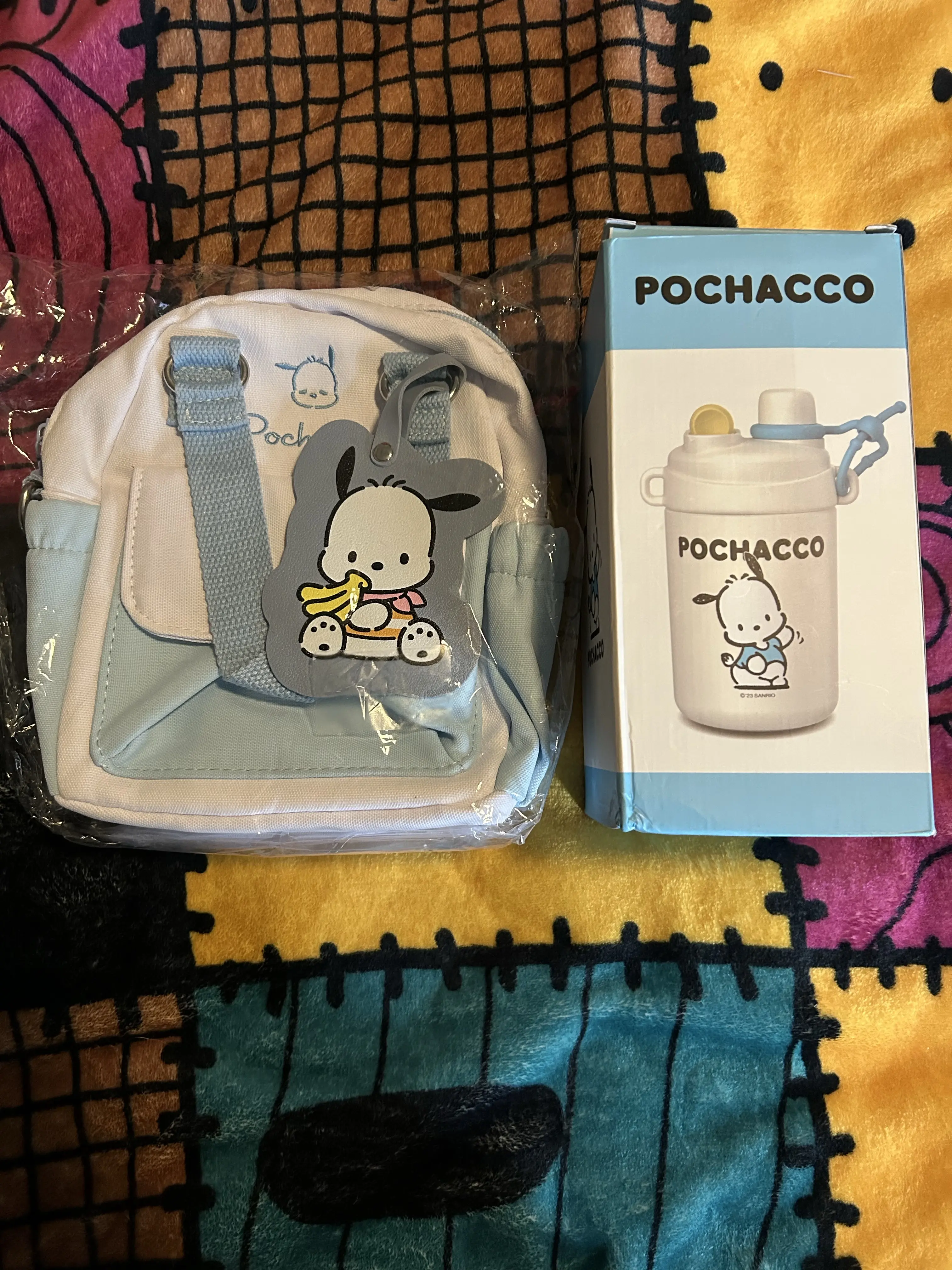New Pochacco Sanrio Mini Backpack and Water Bottle Set