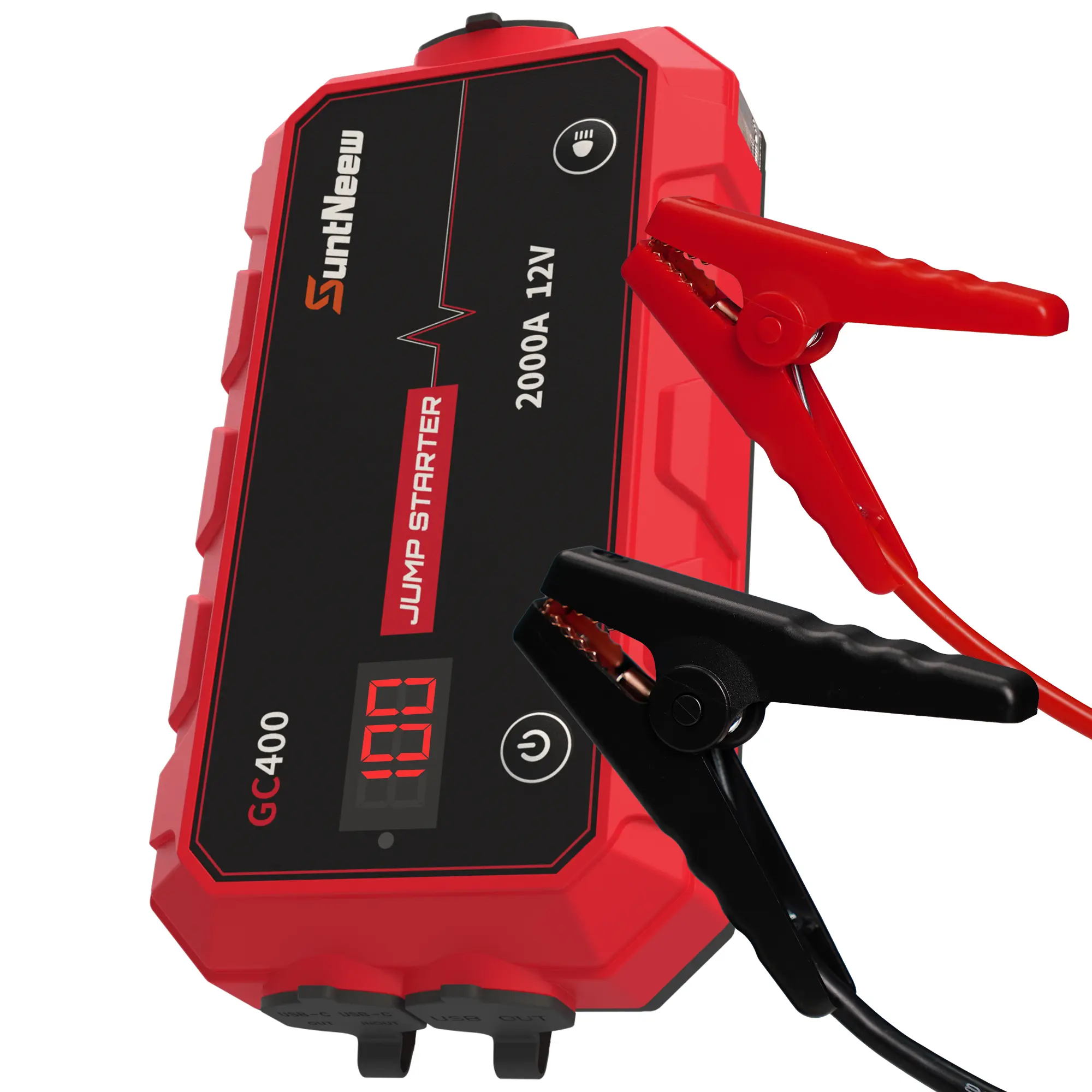 12V Automotive Car Accessory Vehicle Jump Starter - 20000mAh, 1000A Start/2000A Peak, Winter Cold Start Savior, Smart EC5 Clamps, Emergency LED Display, PD 18W USB Fast Charging, Portable Battery Booster with EVA Case